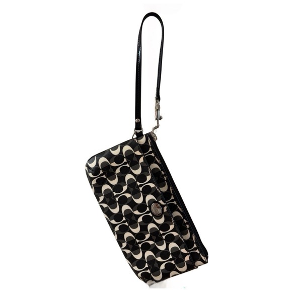 Coach Black Peyton Dream C Small Wristlet Wallet Bag Purse Clutch F50523 Mini